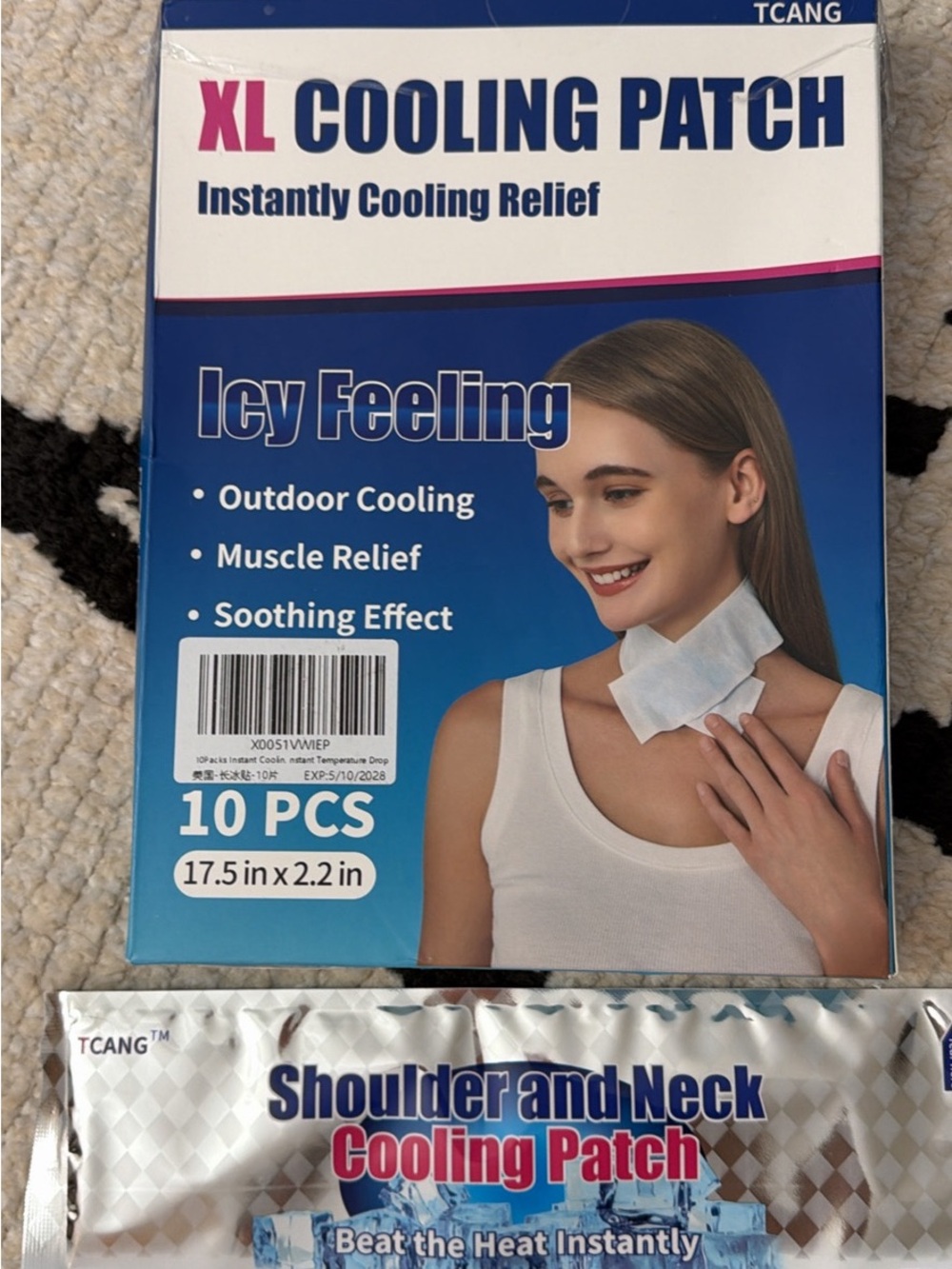 XL Cooling Patch - Blue - 10 Pack Shoulder & Neck Cooling Patches